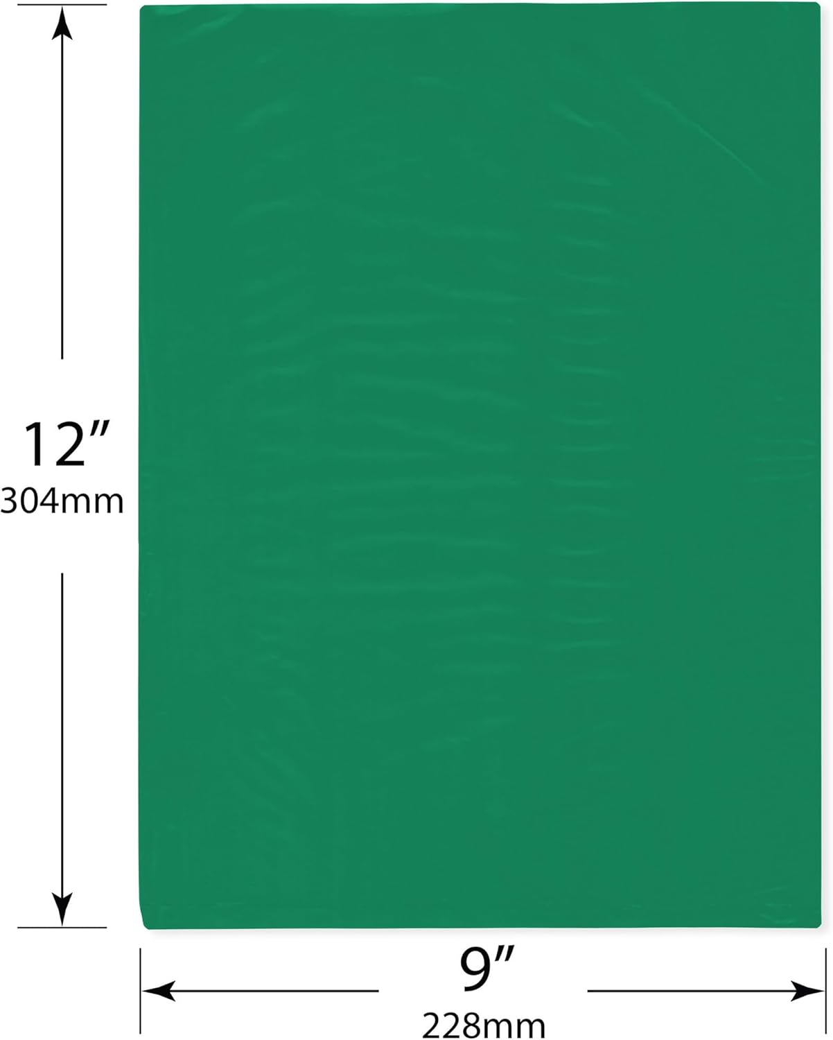 Plymor 9" x 12" (Pack of 100), Green 2 Mil Flat Open Plastic Poly Bags