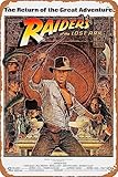 HTINSIGN Indiana Jones and The Raiders of The Lost Ark Movie Poster Retro Metal Sign for Bar Man Cave Office Home Wall Decor Vintage Tin Sign Gift 12 X 8 inch