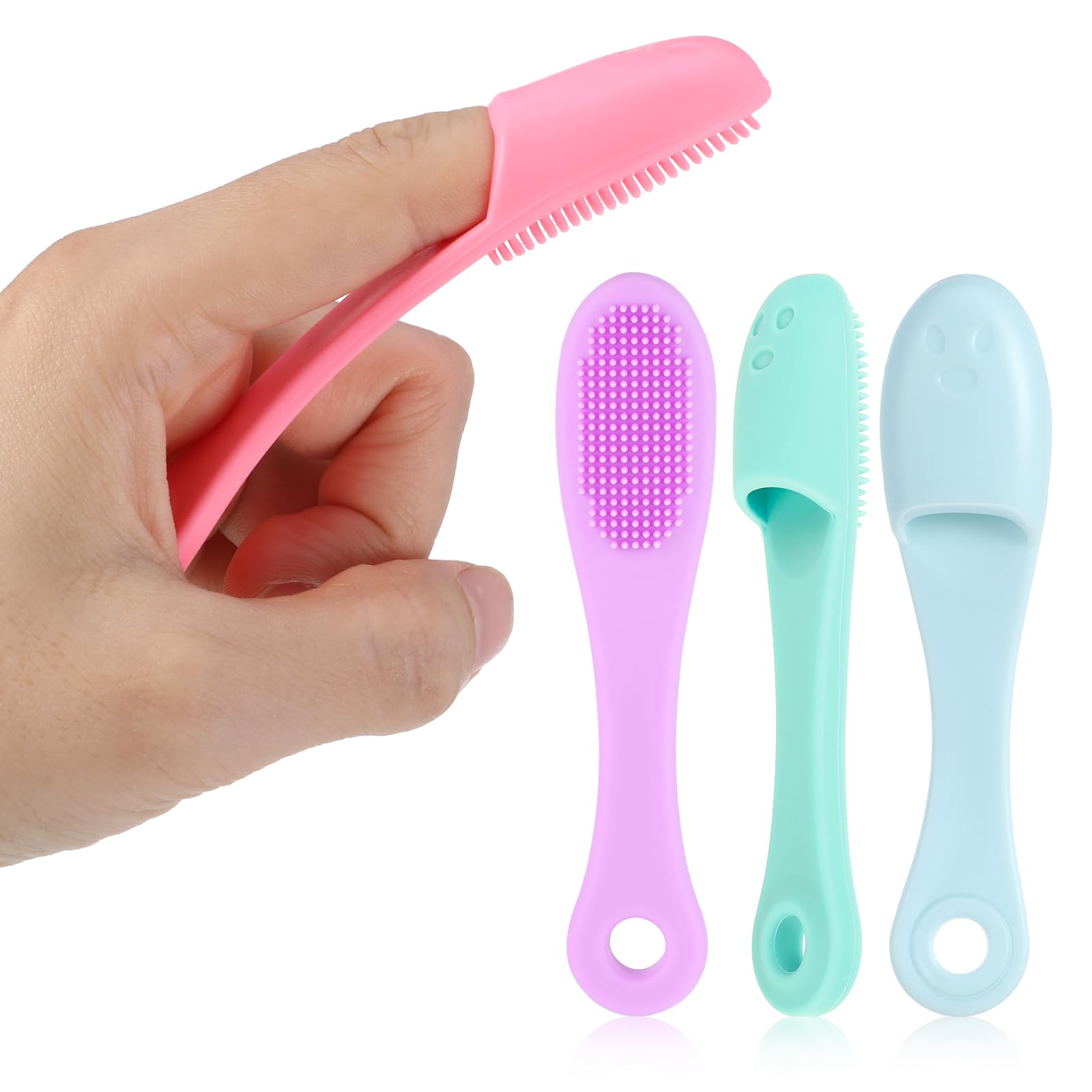 Dog Toothbrush Soft Silicone Finger Toothbrush Dog Tooth Brushing Kit Cat Tooth Brush Teeth Cleaning Dental Care for Small and Large Pet 4 Pack