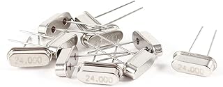 Aexit 10 Pcs Passive Components HC-49S DIP Quartz Crystal Oscillator 24MHz Crystals 24.000M Hz
