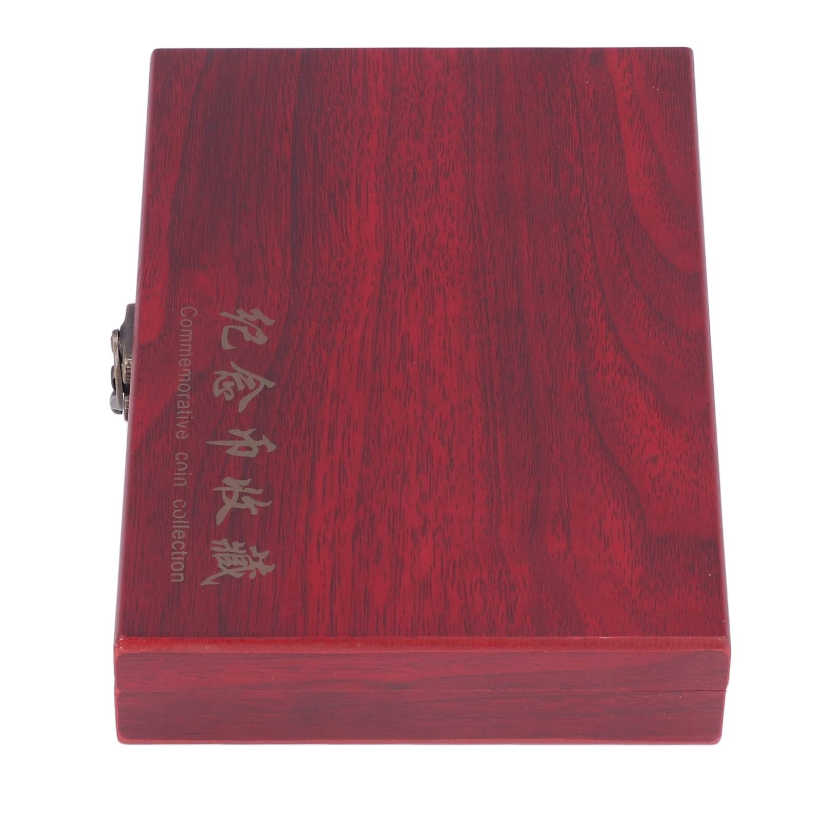 Portamonedas, Caja de almacenamiento de monedas de madera vintage de almacenamiento de 50 piezas con estuche protector transparente para regalo de colección de monedas