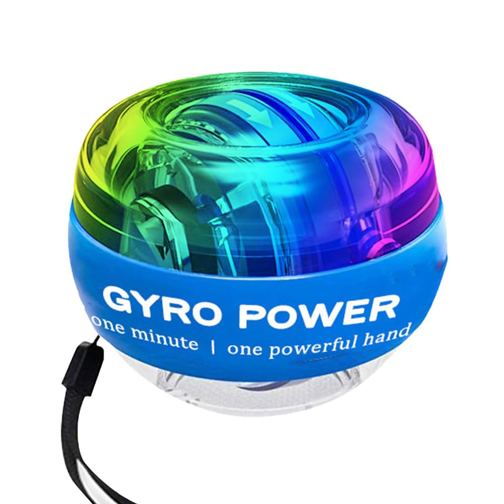 HIULLEN Gyroball Wrist Exerciser Ball, Gyroscopic Forearm Exerciser, Auto-Start Wrist Power Gyro Ball for Wrist Arms Fingers Wrist Bones and Muscles Strengthening & Training