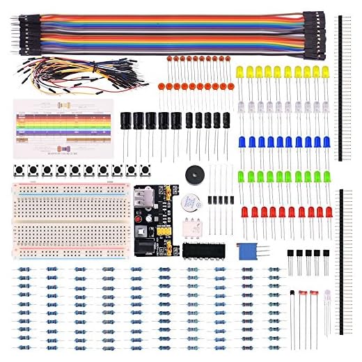 kuman Electronic Fun Bundle Learning Kit for Arduino Raspberry pi with Breadboard Cable Resistor, Capacitor, LED, Potentiometer (236 Items) K66