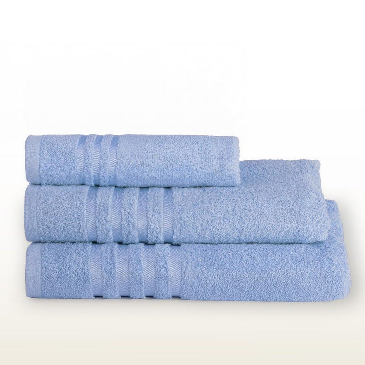 Juego de 8 Toallas de baño Color Azul 100% algodón Rizo de 140x70 cm | Tejido suave de gran gramaje con alta absorción. Aptas para lavadora, de uso diario.