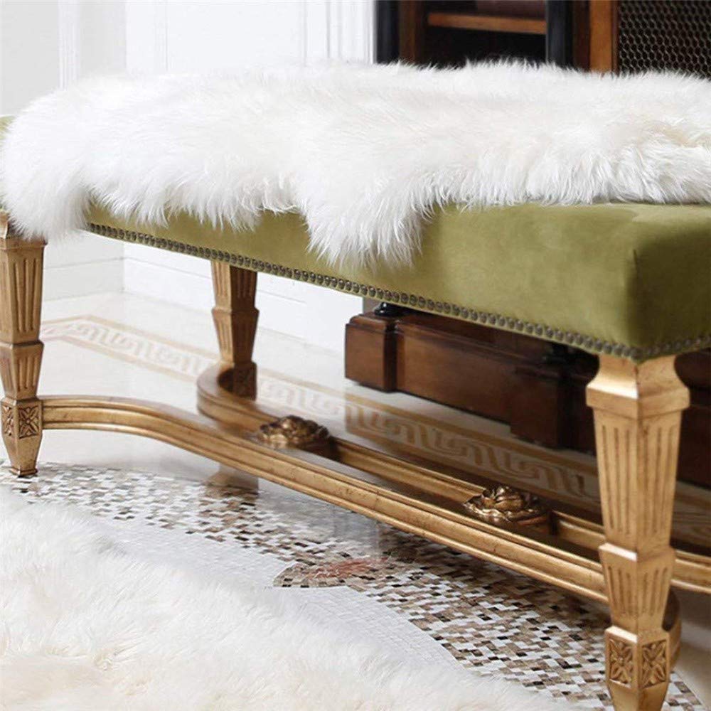 Faux Peau de Mouton en Laine Tapis, synthétique Fourrure d'agneau et Peau de Mouton, Man-Made Luxe Laine Tapis de Canapé Coussin - de Couleur et Taille différentes (60x180CM)