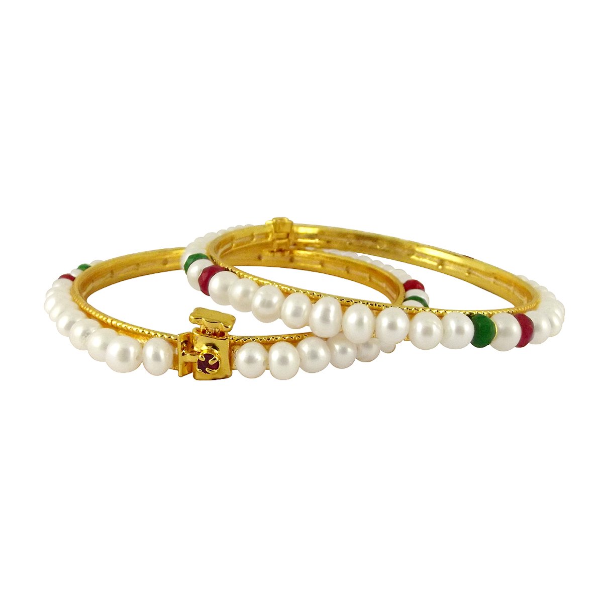 Sri Jagdamba Pearls Dealer White Button Pearl Bangles