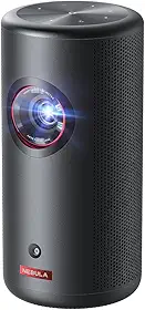 Nebula Anker Capsule 3 Laser 1080p, inteligente, Wi-Fi, mini projetor, preto, projetor portátil, projetor a laser, foco automático, imagem de 120 polegadas, bateria embutida, 2,5 horas de reprodução