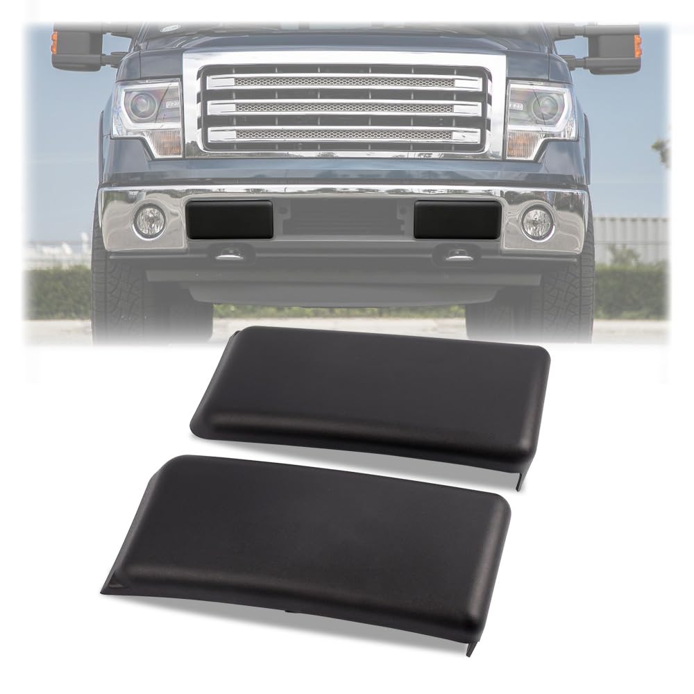 Front Bumper Pads Guards Fit For Ford F-150 F150 2009 2010 2011 2012 2013 2014 Insert Caps Pair RH & LH Both Right and Left Black