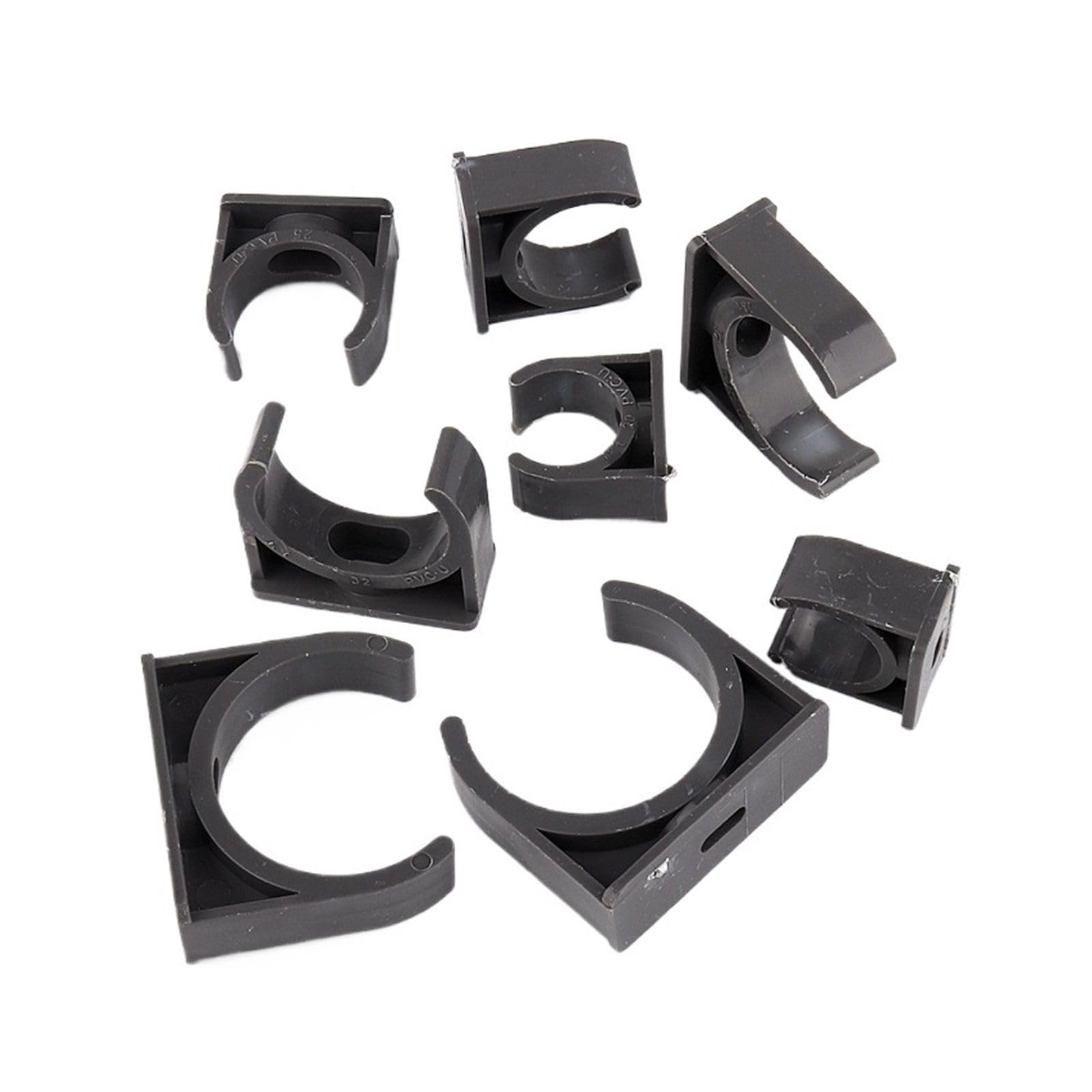 Plastikowe klipsy do węży 20~100 szt. ID 20~40mm PVC Szary zacisk rurowy Złączki do systemu nawadniającego Klips Zacisk w kształcie litery U Plastikowa podstawa rury(Inner Dia 25mm,50pcs)