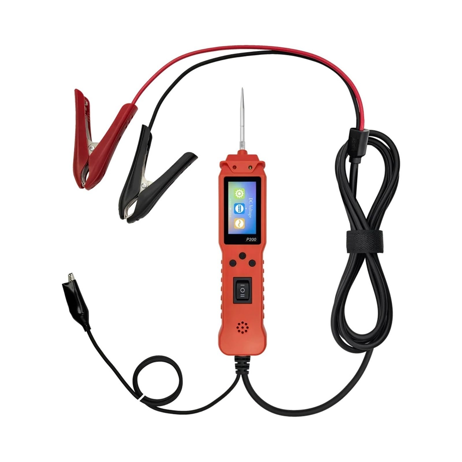 Probador de circuito automotriz 12 24 V, P100, P200, sonda potencia, comprobador eléctrico, herramienta prueba lámpara voltaje continuidad, cable 2 m Probador Electrónico(Red 2m cable)