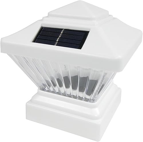 Miniatura 2 de Paquete de 12 luces LED solares para jardín al aire libre, 4 x 4, luz cuadrada para valla, lámpara de paisaje, césped, PVC, vinilo, madera