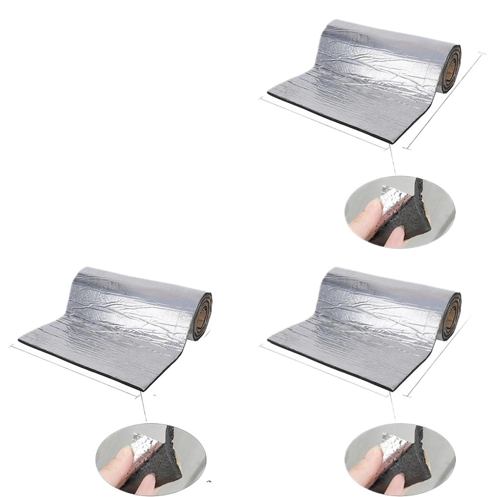 Aislamiento Capó Coche 5/10 Mm Aislamiento Acústico Silencioso Pared Puerta Alfombrilla Aislante Térmica Para Insonorización Furgonetas Coches Aislante Térmico(3IN1-A)