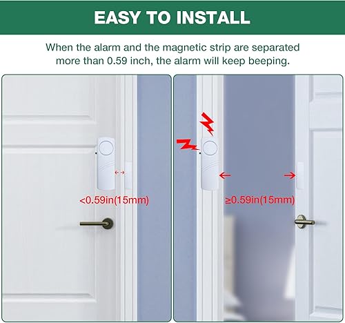 Miniatura 5 de Alarma de puerta y ventana, alarma de puerta de 90 dB para seguridad de niños, alarma antirrobo de ventana de puerta, alarmas de piscina para el