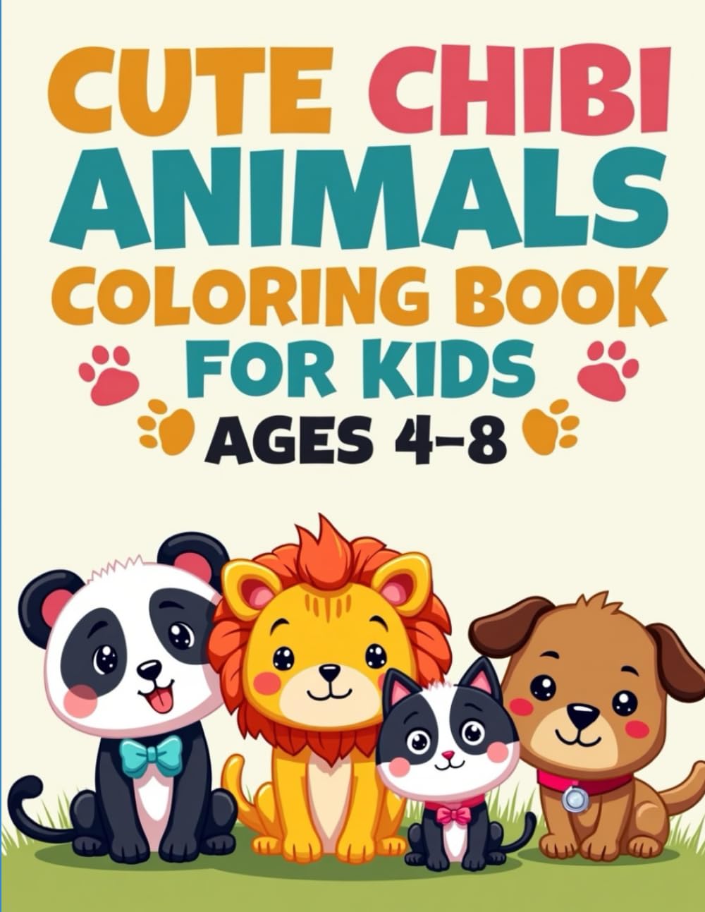 Cute Chibi Animals Coloring Book for Kids Ages 4–8: Fun and Easy Coloring Pages with Adorable Animals for Young Kids