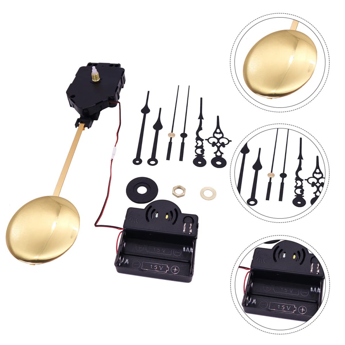 UKCOCO 2sätze Pendeluhrwerk DIY Reparatursatz Mit Musikbox Geräuschloses Uhrwerk Für Wanduhr Inklusive Goldenem Pendel Und Zeigern Für Kreative Uhrenprojekte Und Reparaturen