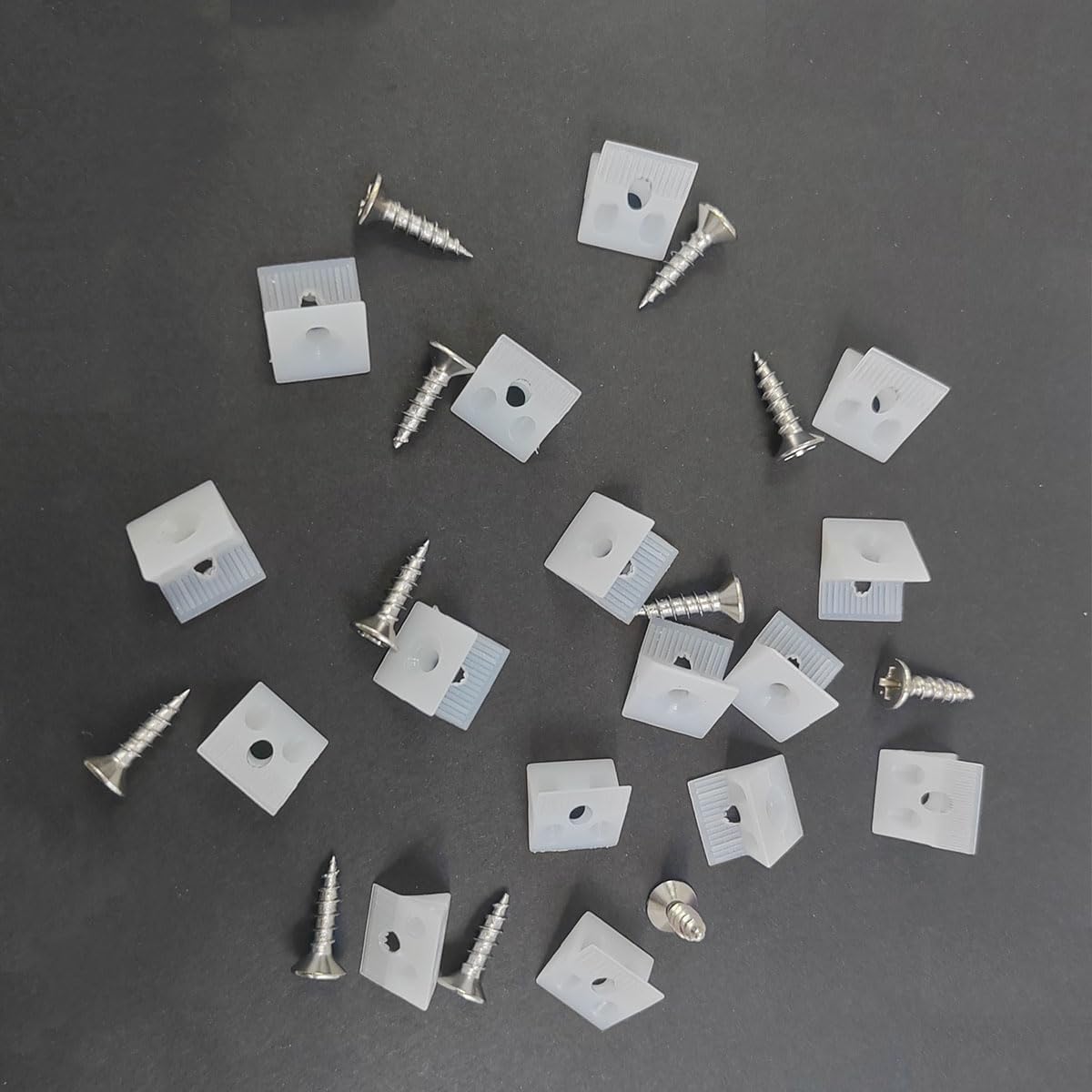 100 Pcs Plastic Angle Code Bracket Fasteners, Sagging Drawer Bottom Support Brackets, Drawer Bottom Support Brackets Mending Wedges, Repair Mending Wedges, PlasticAngle Code Drawer Fastener