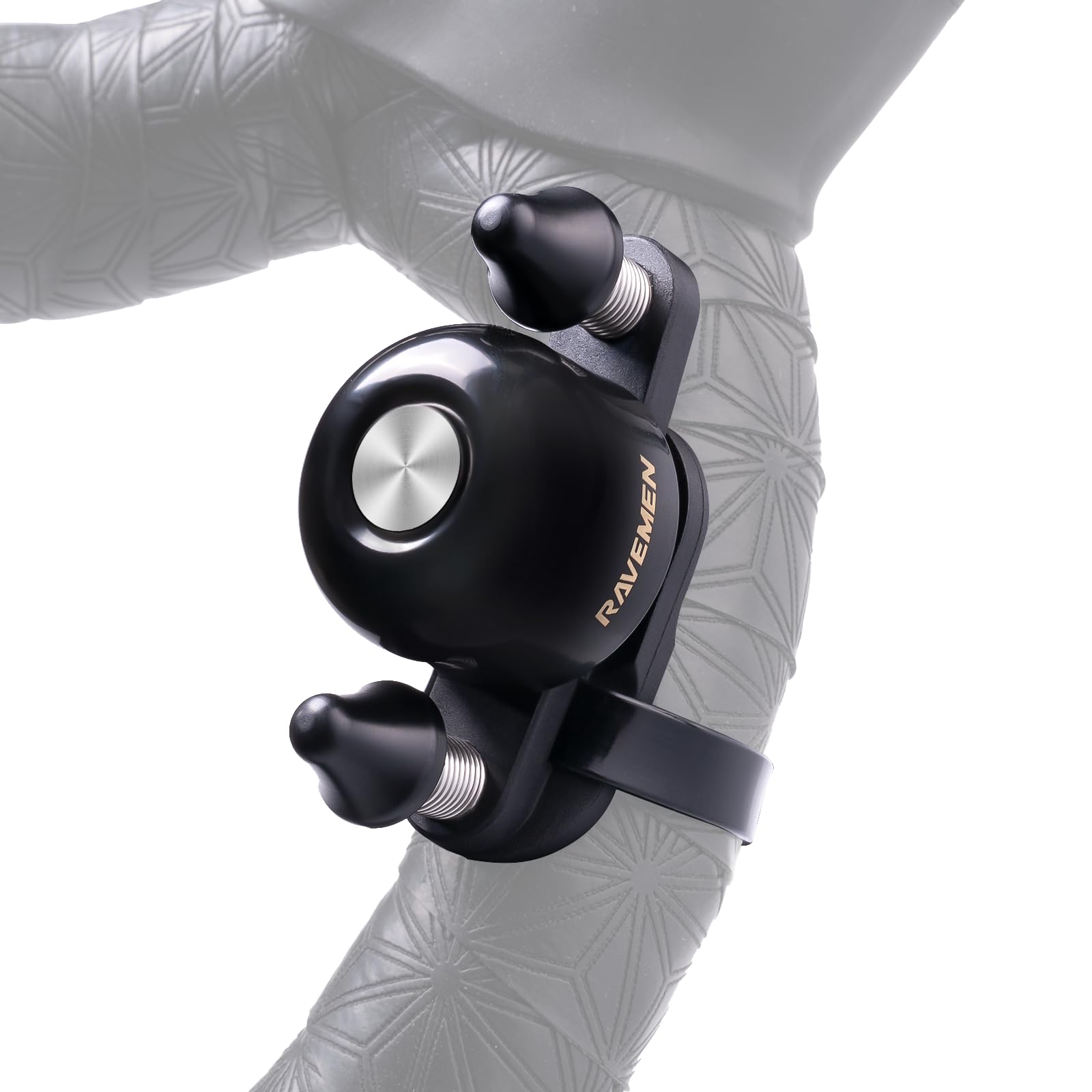 RAVEMEN Q3 Sonnette de Vélo de Route 90-100 DB Double Marteau Compatible Guidons 47 mm Laiton Étanche