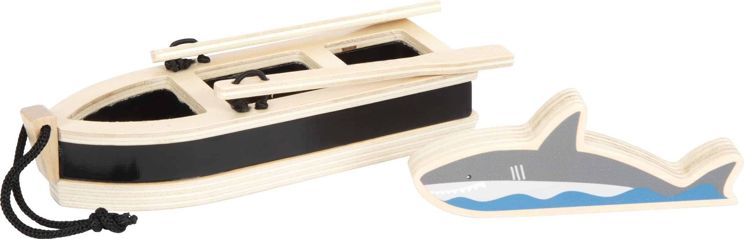small foot Barco Pirata para muñecas Flexibles de Madera, Gran Barco de Juguete con Accesorios y Funciones, 12411