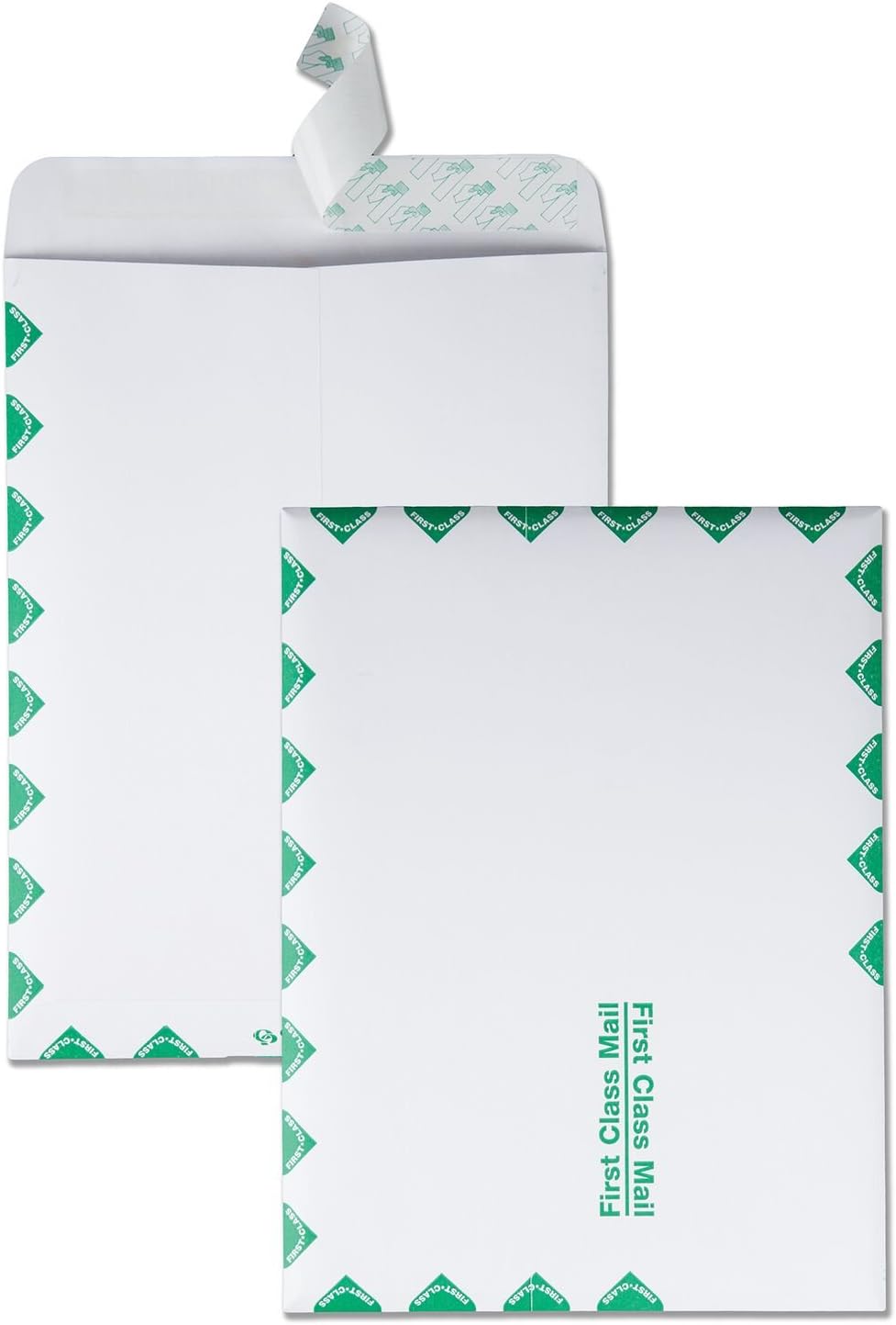 Quality Park 9 x 12 Catalog Mailing Envelopes, First Class Border, Redi-Strip Self Seal Envelope Closure, 28 lb White Wove Paper, 100 per Box (QUA44534)