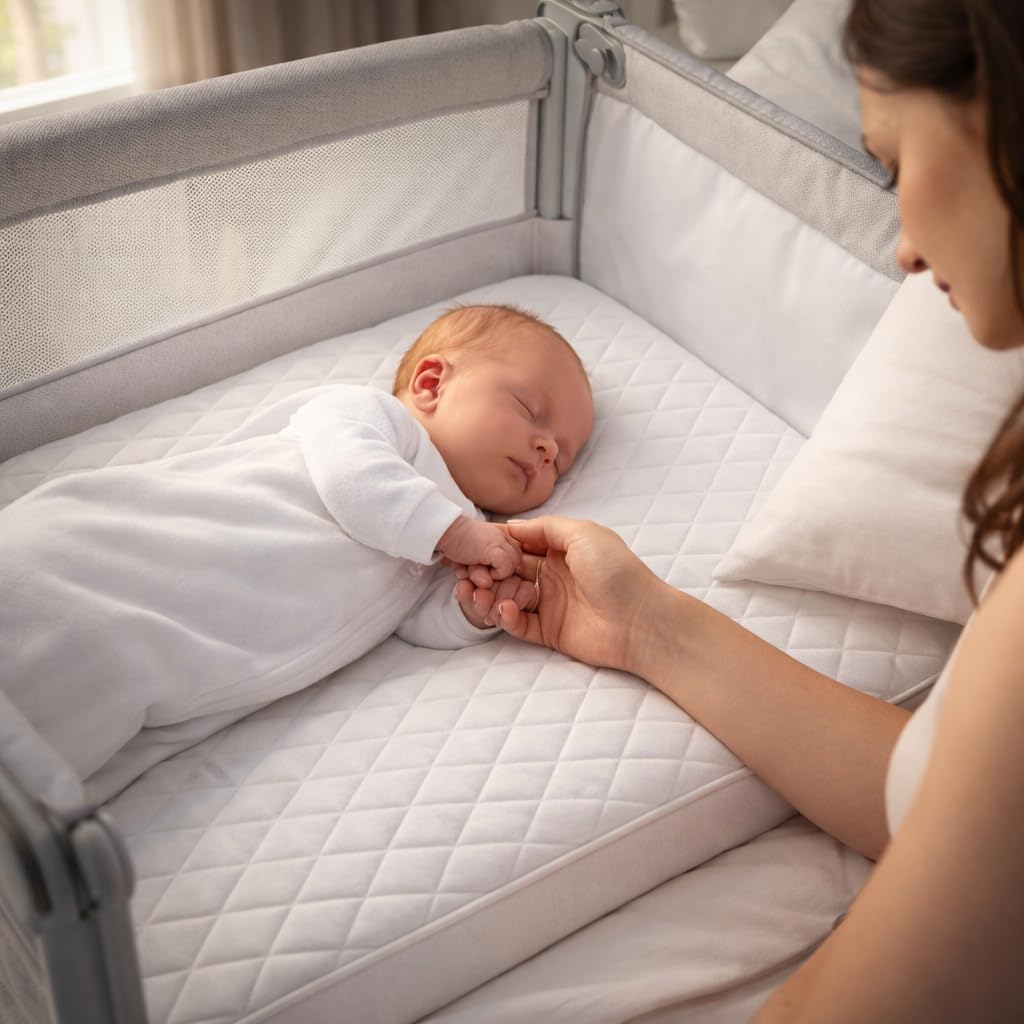 Next2Me Compatible Mattress for Chicco & Tutti Bambini Next to Me Crib – Washable Hypo-Allergenic, Removable Quilted Cover, Extra Thick 4 Inch Firm Support (83 X 51 X 10 CM) - 3