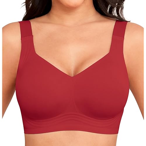 Women Wirefree Bras for Women Full Coverage No Underwire Everyday Bras Comfortable Wireless Padded Bras