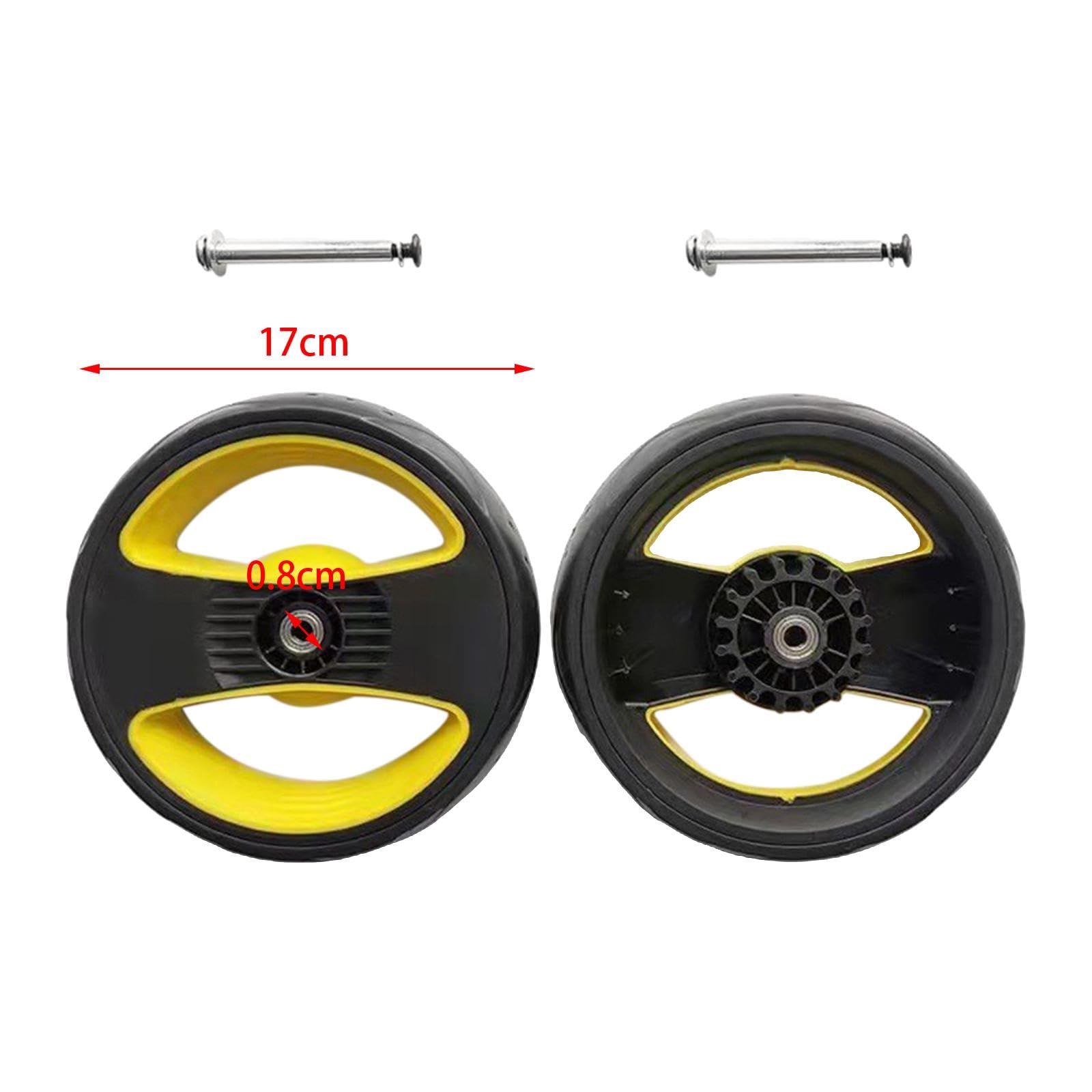 1 Paire de Roues de Rechange pour Poussette, Diamètre 13,5 Cm, en Caoutchouc pour Landau, Roue arrière