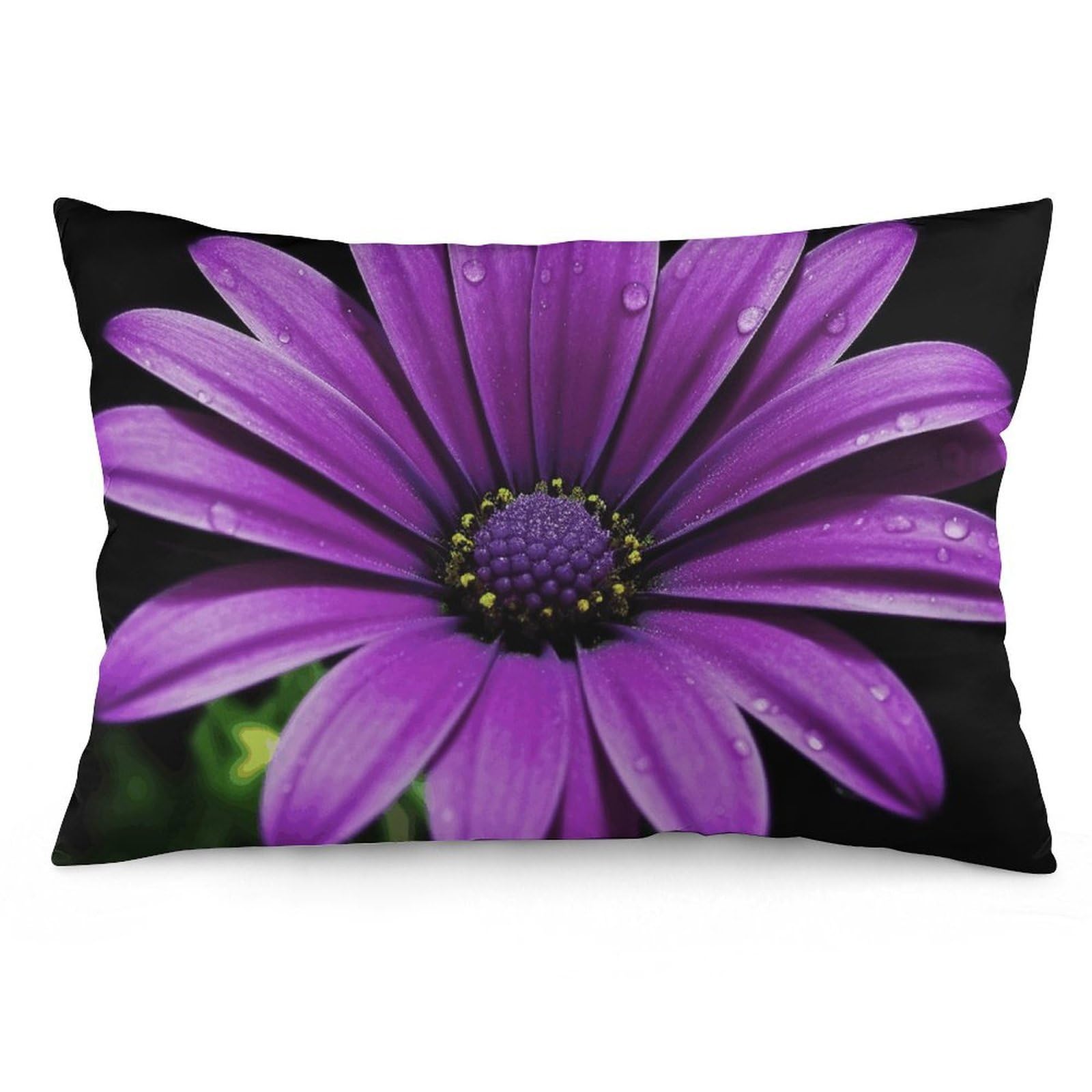 NONHAI 2 Pack Pillow Cases for Hair and Skin, Soft Breathable Pillow Case Covers with Hidden Zipper, Purple Daisy Pillowcase 12 "x20 Pillow Covers for Sleeping Gift