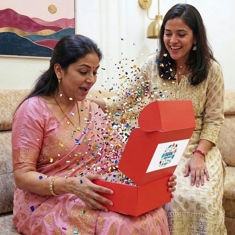 Image of Oye Happy - Glitter Hamper for Mom - 6 Unique Gifts for Mother | Gift Set with Photo Frame, Mirror Card, Mug, Medal, Sash & Table Top | Heartfelt Appreciation Gift for Mother