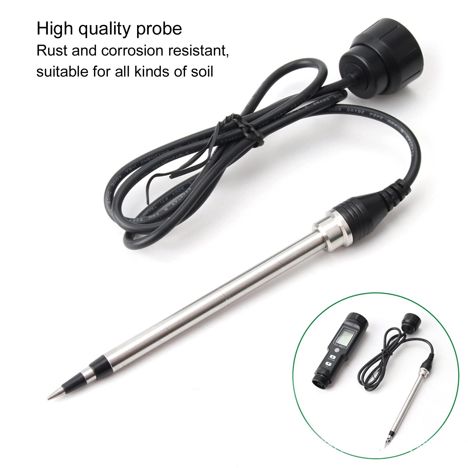 Qcwwy PH-mètres, Testeur avec Rétro-éclairage pour l' et la Culture Hydroponique Portable, Antirouille, Température EC du Sol