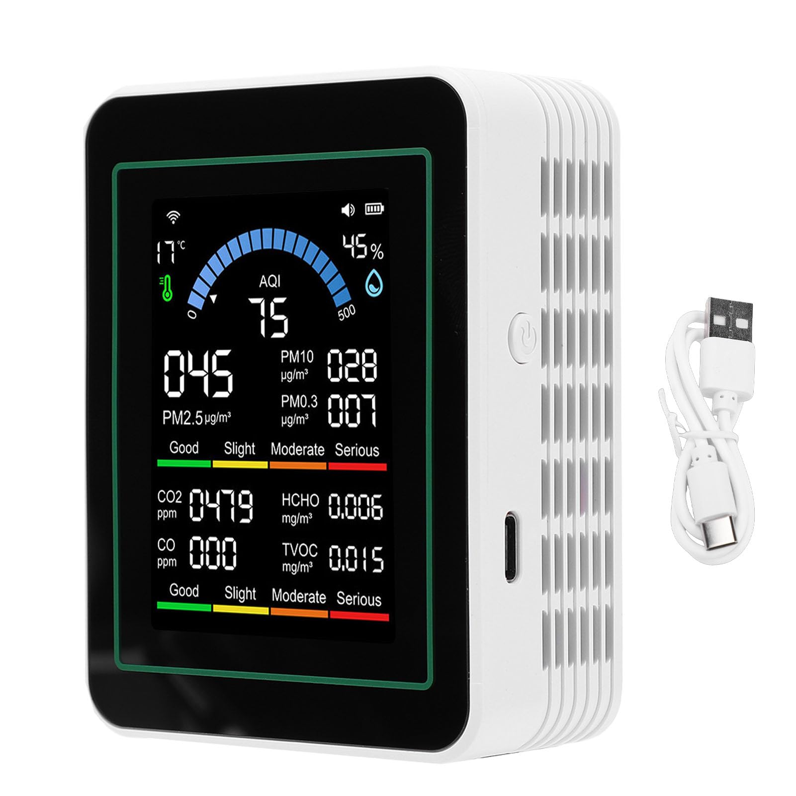 Analyseur de CO2 interieur pour une maison saine grace au moniteur WiFi Eujgoov