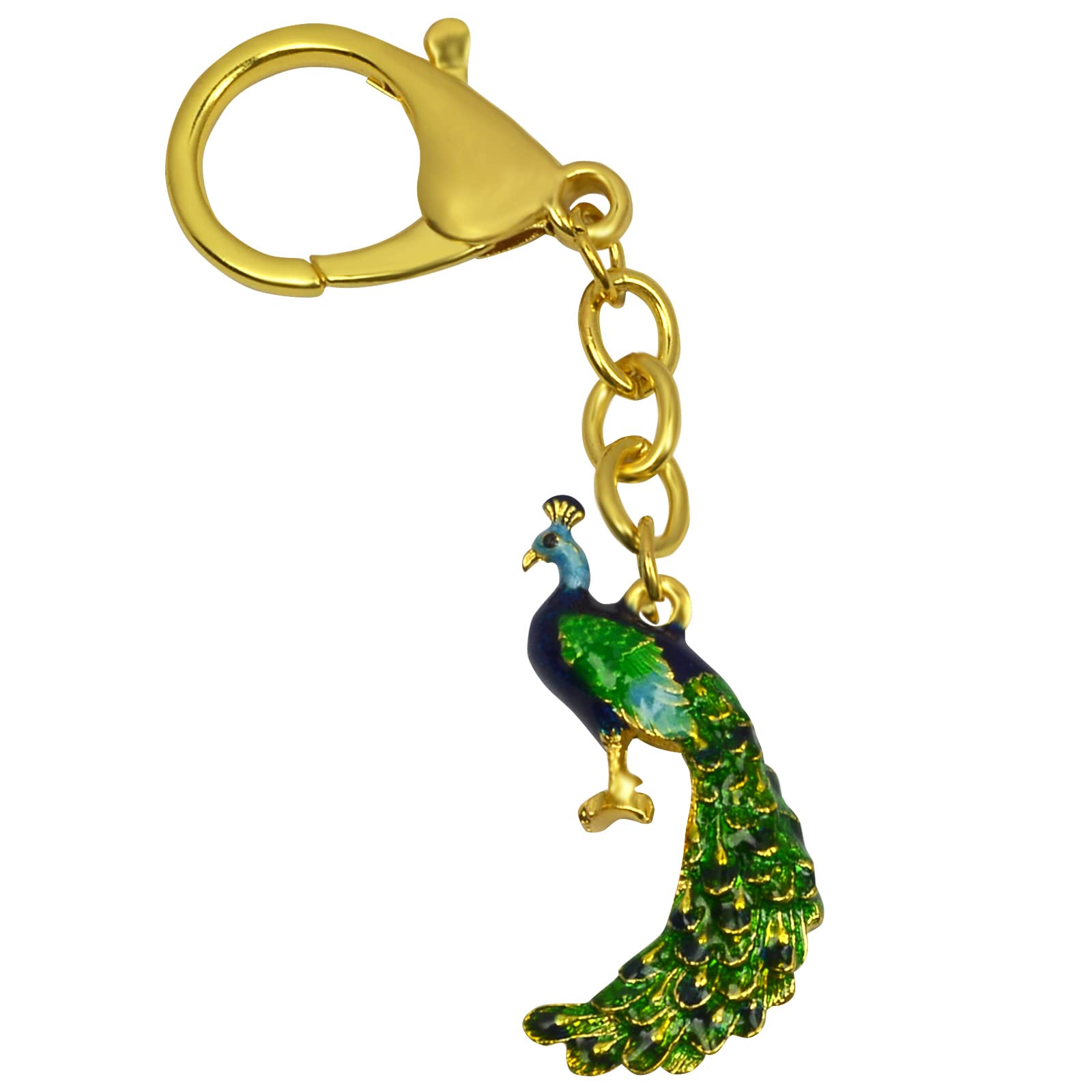 Porte-clés voiture Feng Shui paon pour embellir votre sac à main au quotidien