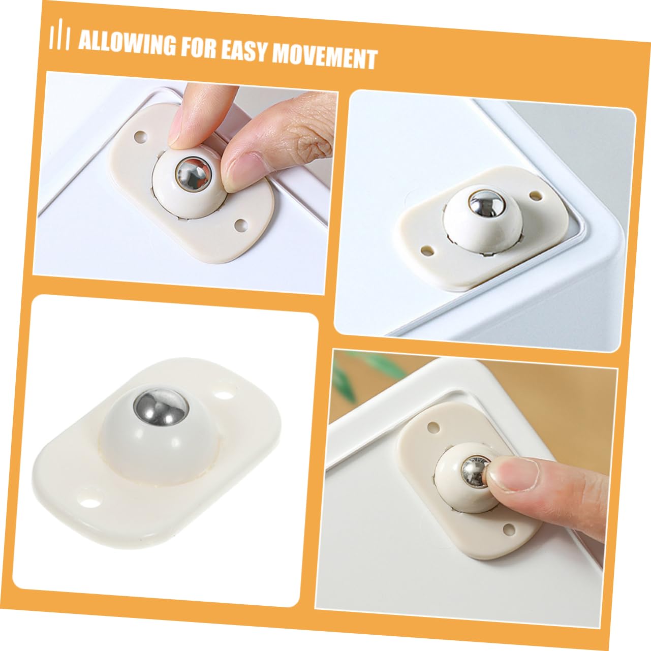 4 Pcs Mini Casters for Furniture Self-Adhesive Appliance Rollers Small Kitchen Appliance Parts Desk Chair Wheels Easy to Install