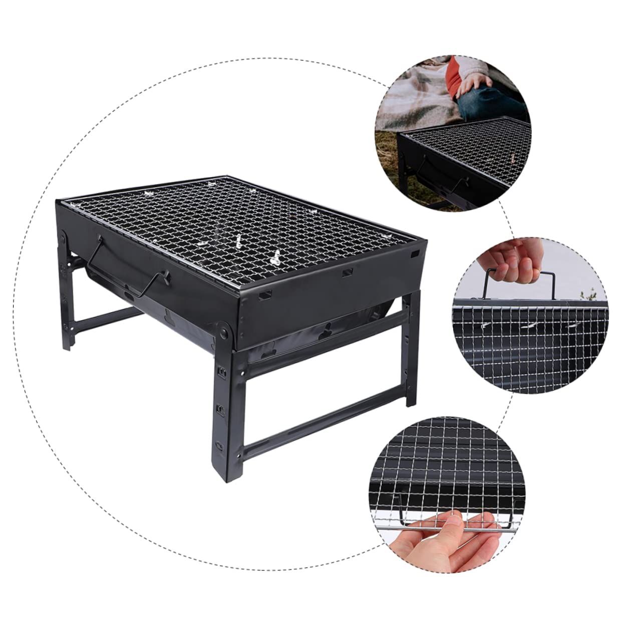 Chal Grill pieghevole portatile per campeggio all'aperto, leggero e facile da trasportare, perfetto per nics cortile barbecue tailgating & campeggio avventure