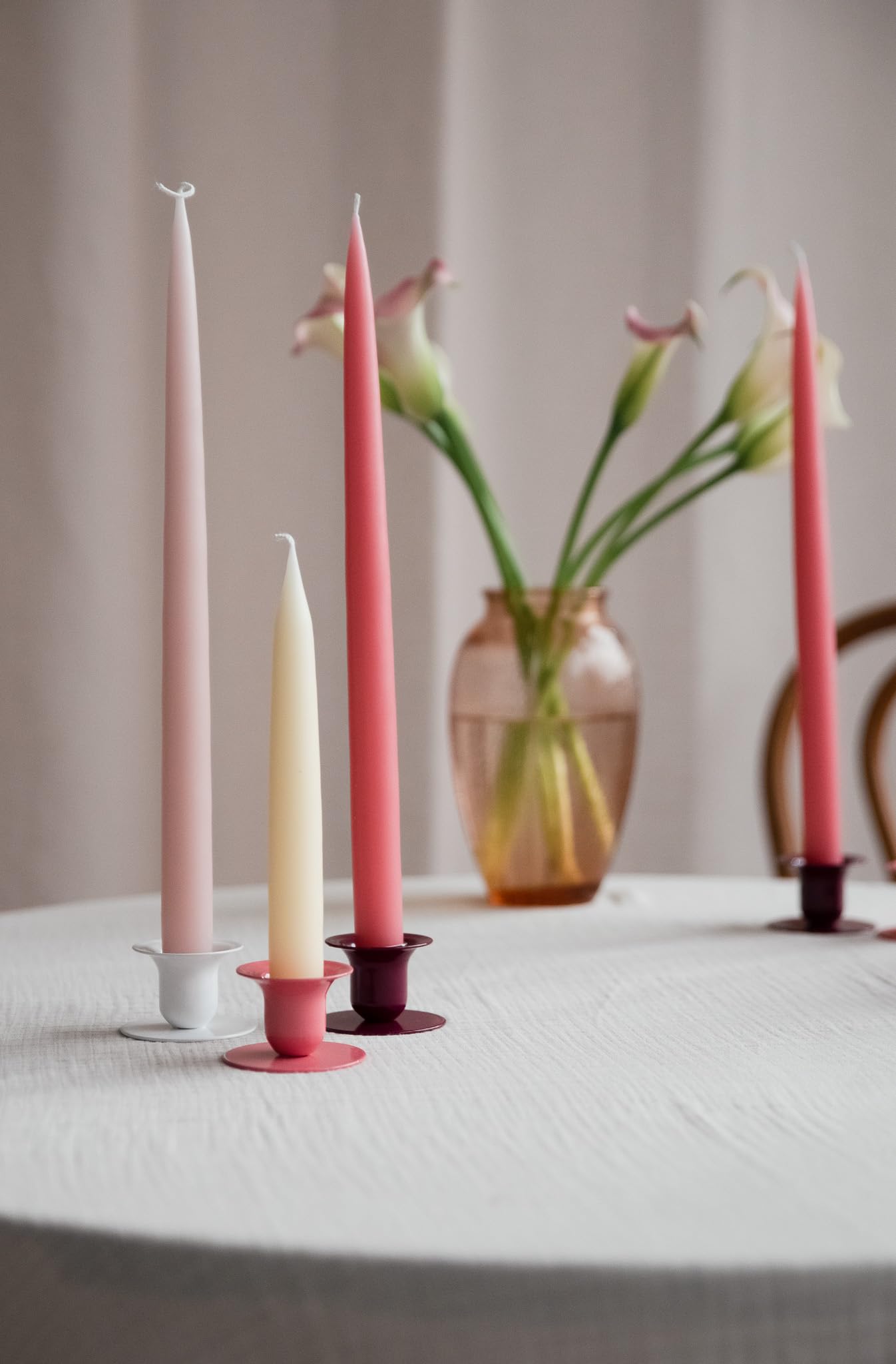 Candele Affusolate Danesi - Senza Gocciolamento, Senza Fumo, 15 Ore Di Durata - Set 4 Pezzi Per Cene E Atmosfere