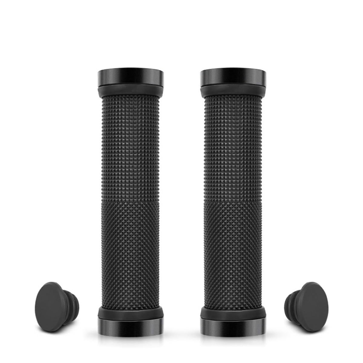 HOUSON Rubber Bicycle Handlebar Grips for MTB E-Bike, City and Racing Bikes, Black, 22.2