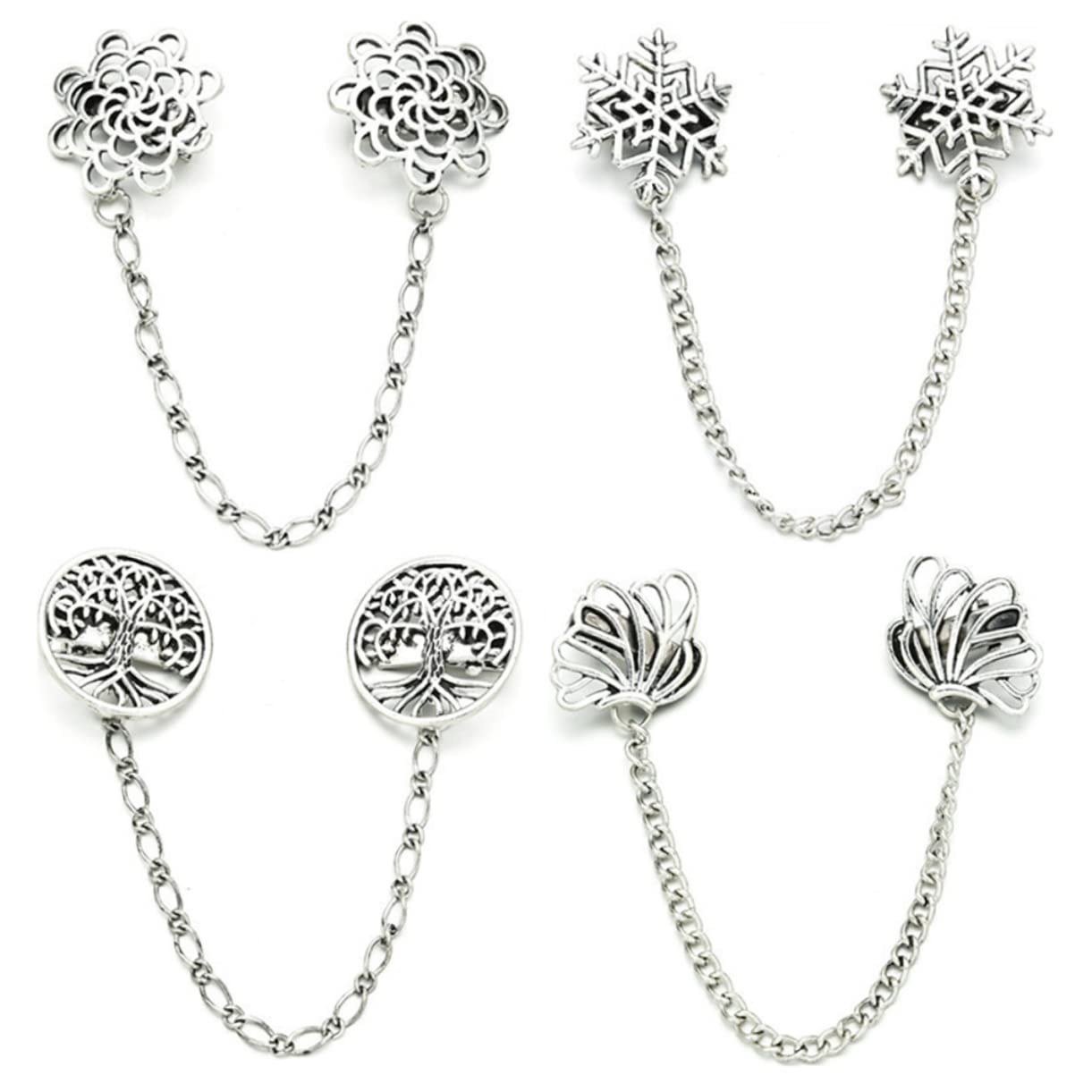 Broches Retro Shawl 4pcs Pins Caqueta de la Libra del Collar Séter Séter Guard Pin Vintage Vintage