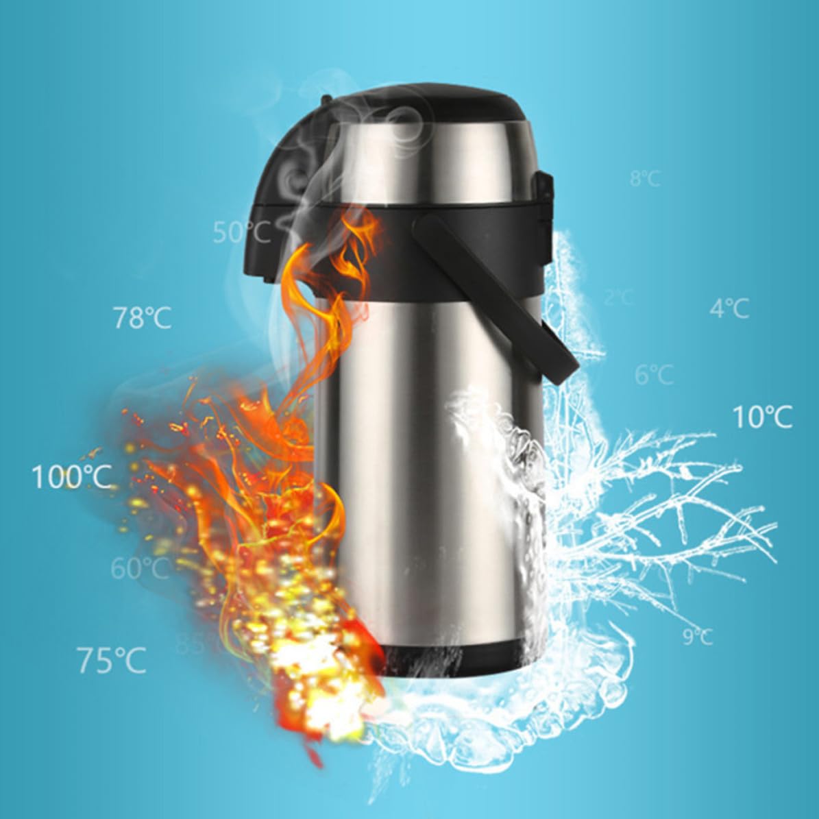 Bouilloire Isotherme à Pression 2,5 L en Acier Inoxydable