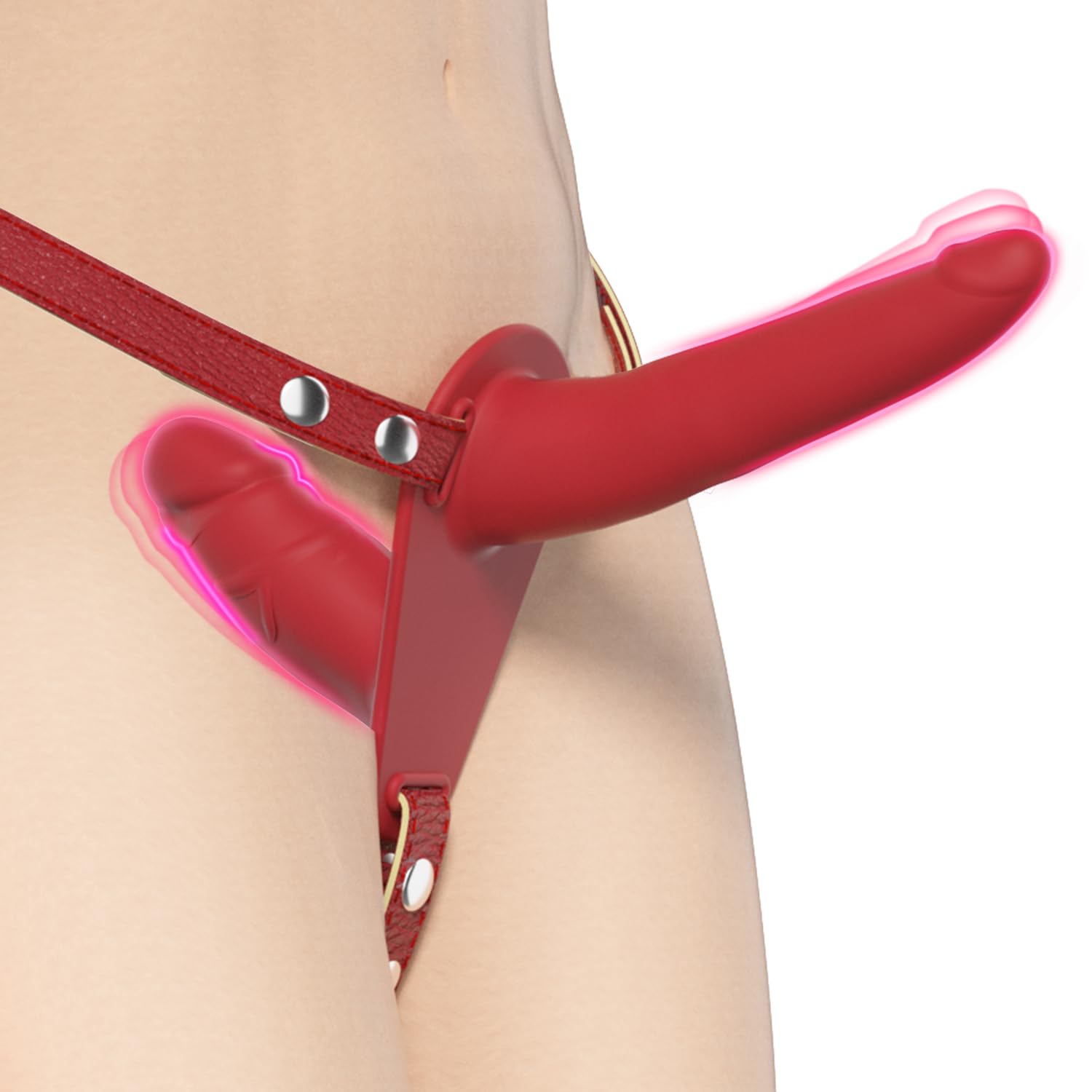 Dildo indossabile - Dildo a doppia testa, stimolazione anale con dildo per doppia penetrazione realistica SM femminile Giocattoli sessuali per adulti per coppie femminili, lesbiche