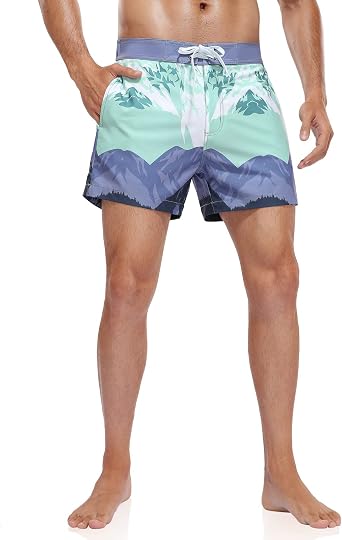 unitop Men's Swimming Shorts Slim Fit Lightweight Board Shorts