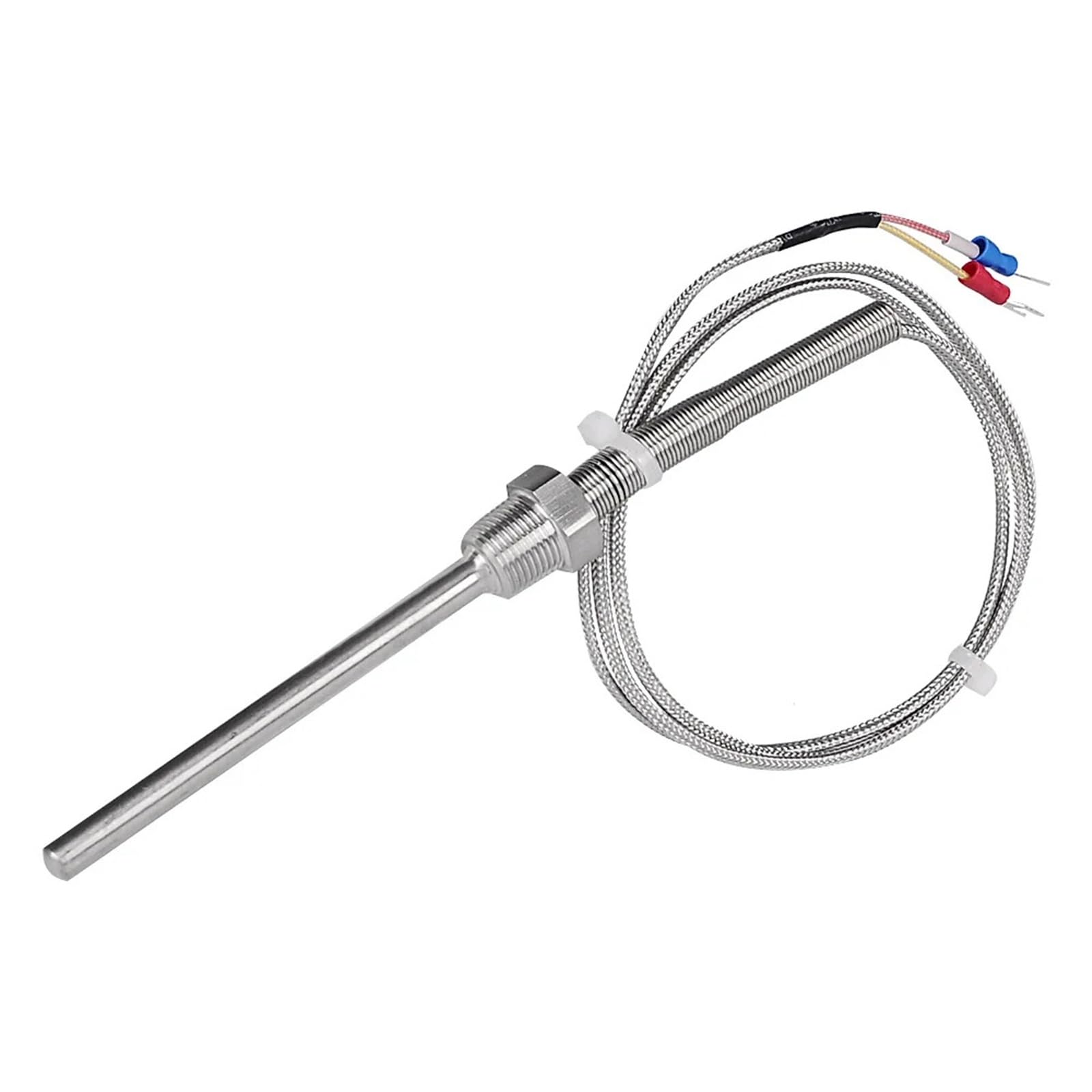 Thermocouple type K sonde acier inoxydable 10 cm câble 2 m filetage PT3