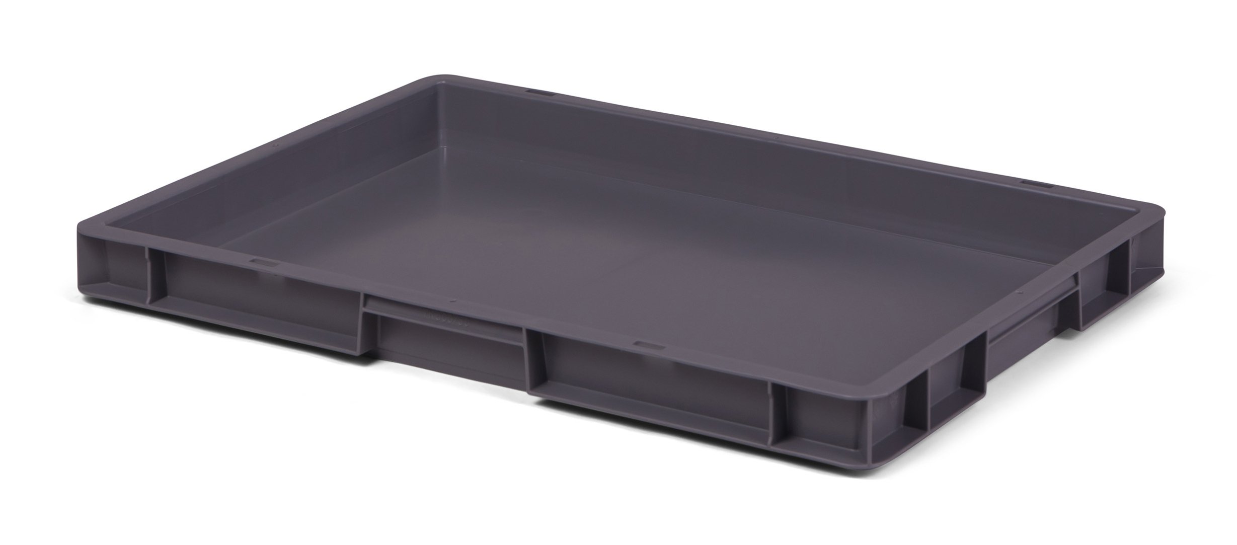 4 szt. Skrzynka transportowa TK650-0, szara, 600 x 400 x 50 mm (dł. x szer. x wys.), PP pojemność: 7,7 litra, nośność: 30 kg, jakość przemysłowa