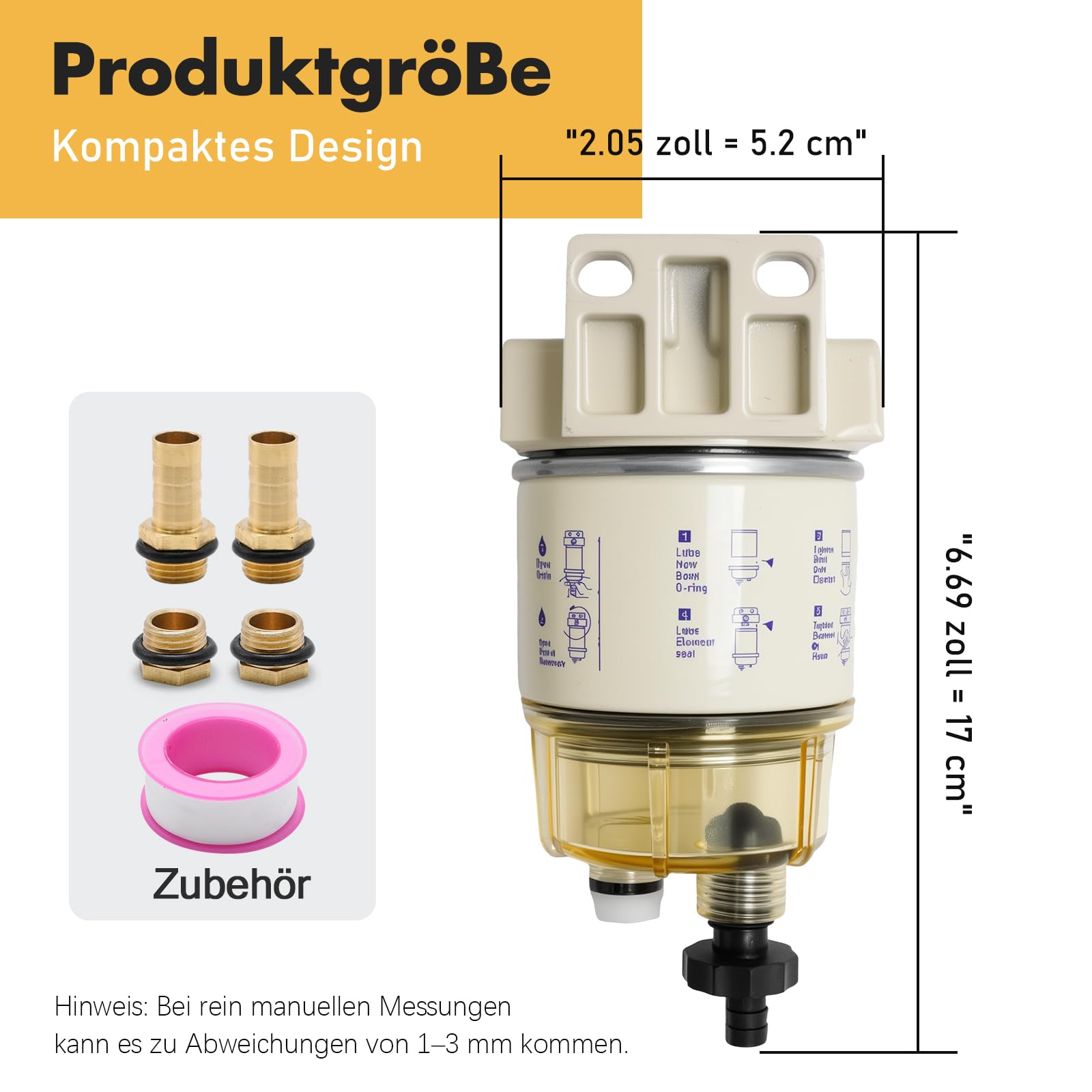 Filtro carburante barca 30 GPH 10 micron R12T Marine separatore acqua