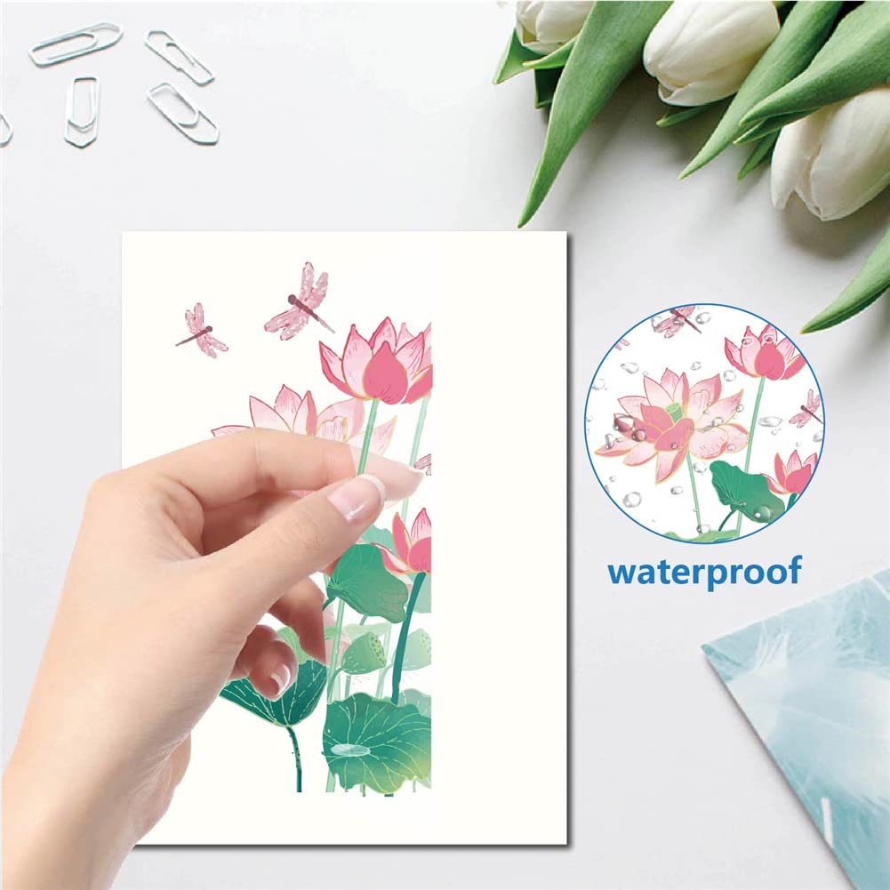 CRASPIRE Lotus Wall Decals Flower Stickers Lotus Leaves Window Stickers Waterproof Removable Vinyl Wall Art for Restroom Bedroom Living Room Decorations - Image 3