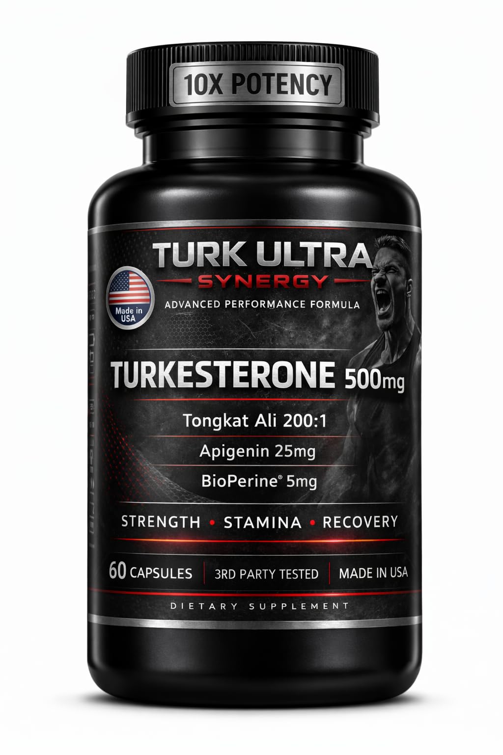 Ageless Pursuit Labs Suplemento esportivo Turkesterona, Tongkat Ali, Apigenina e BioPerine 500 mg + 500 mg + 25 mg + 5 mg, 60 cápsulas