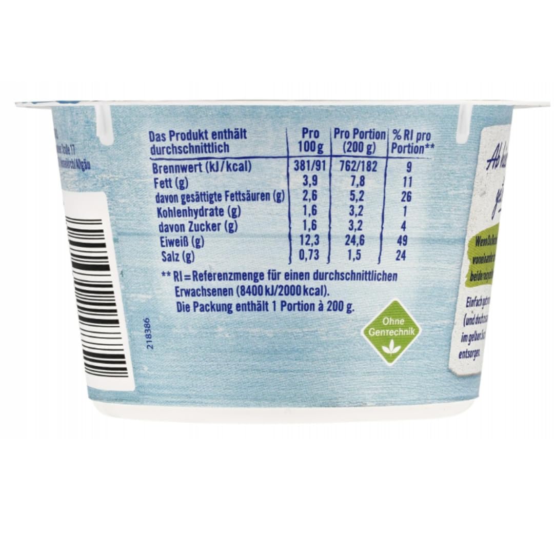 Gearvais Käse Hüttenkäse Original Käse Harzer Käse mit Kümmel 200 gramm, 4er