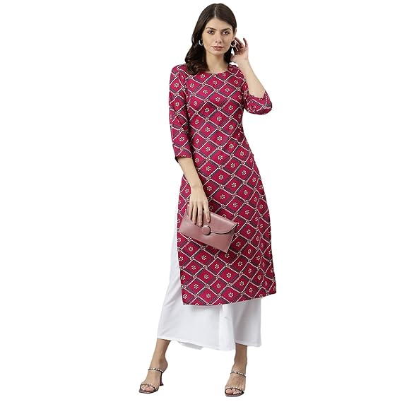 ANNI DESIGNER Women's Crepe Straight Printed Kurta (Jaan Nw)