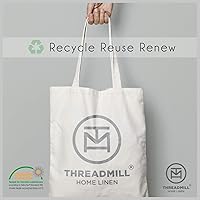 Vista 5 de Threadmill Home Linen Bedding - Juego de sábanas de 300 hilos, 100 % algodón, juego de cama de lujo, 4 piezas, tejido de satén suave, color blanco