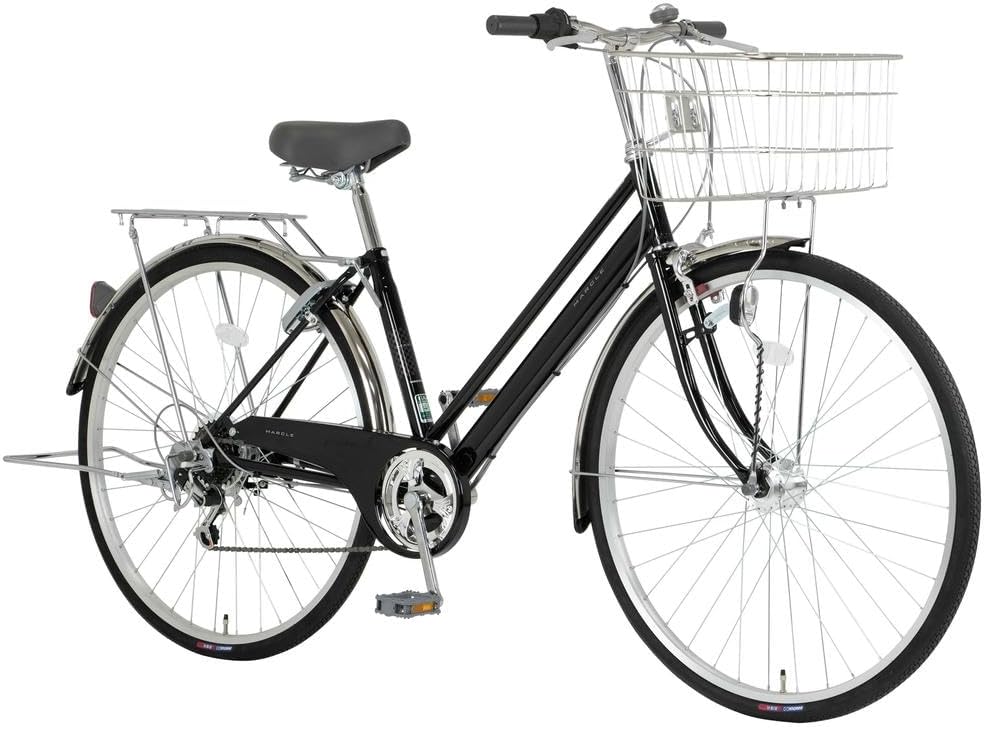 ノーパンク・シティサイクル 27インチ 外装6段変速 カゴ付き 青