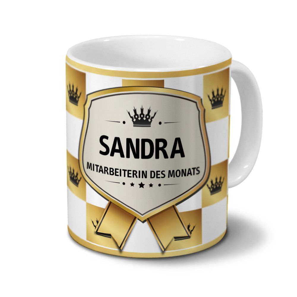 Personalisierte Tasse „Leg Dich Nicht Mit Sandra An“ – 325 Ml, Blau, Spülmaschinenfest