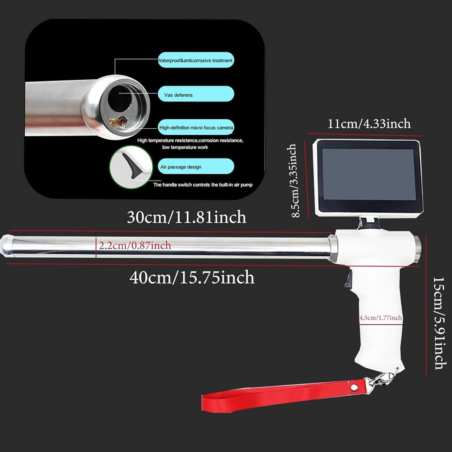 Pistolet do sztucznej inseminacji, pistolet do wizualnej inseminacji, pistolet do wizualnej sztucznej inseminacji z obrotowym ekranem, idealny dla świń/owiec/psów/krów